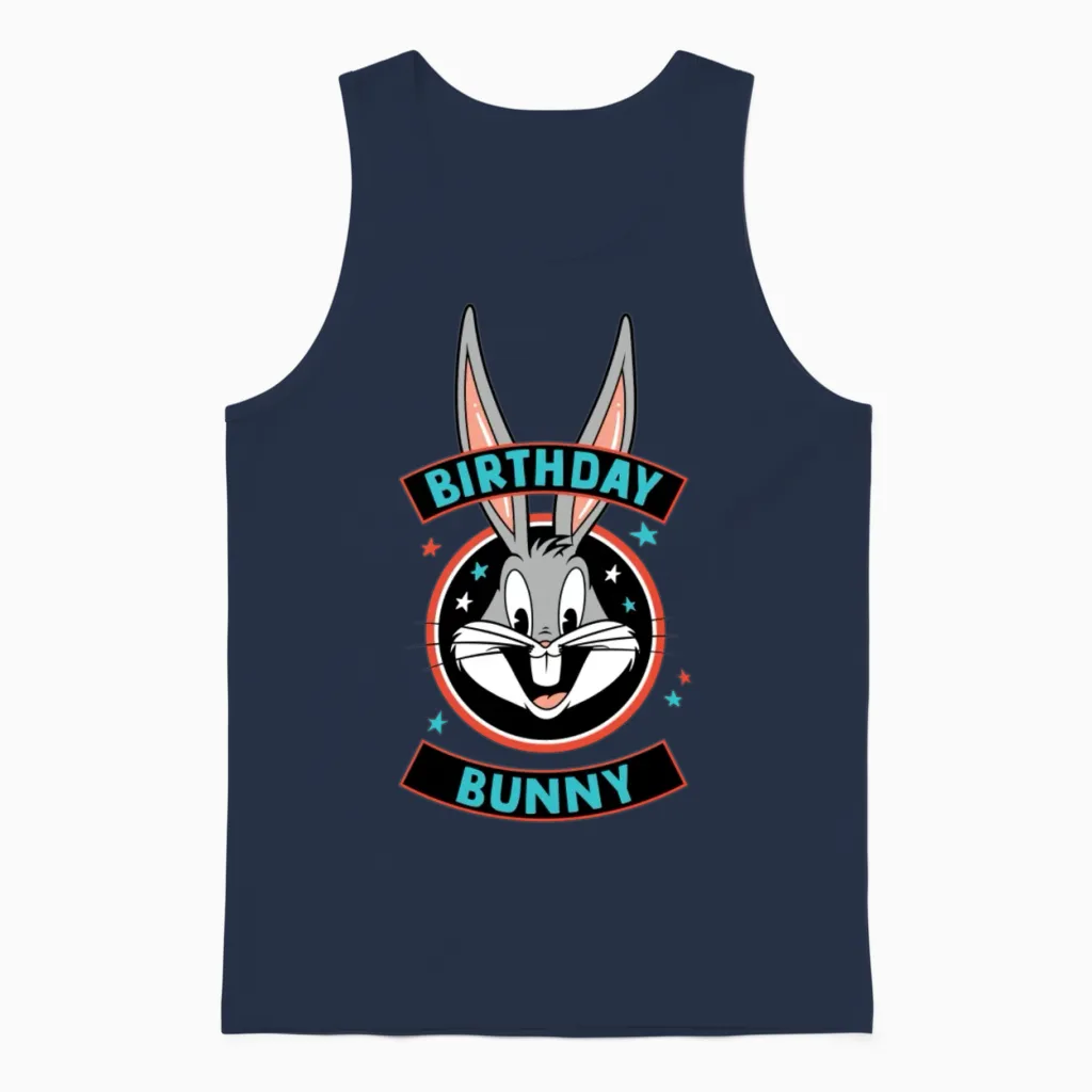 Looney Tunes Bugs Bunny Birthday Bunny Unisex Tank Top in Navy