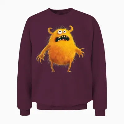 Funny Monster Unisex Sweatshirt - Maroon
