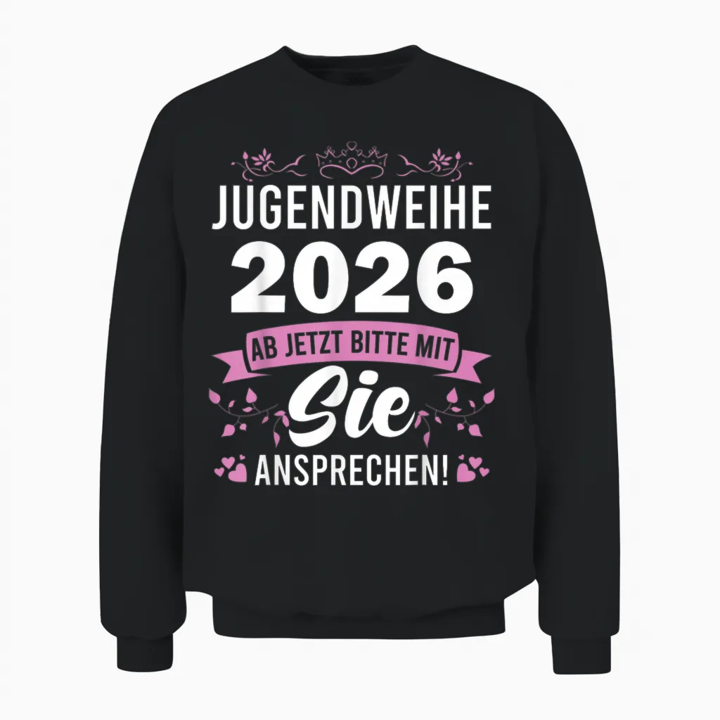 Jugendweihe 2026 Mädchen Junge Unisex Sweatshirt in Black