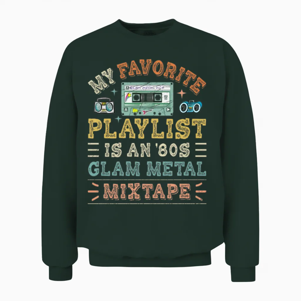 Old School Music Lovers Gift Unisex Sweatshirt in Forest