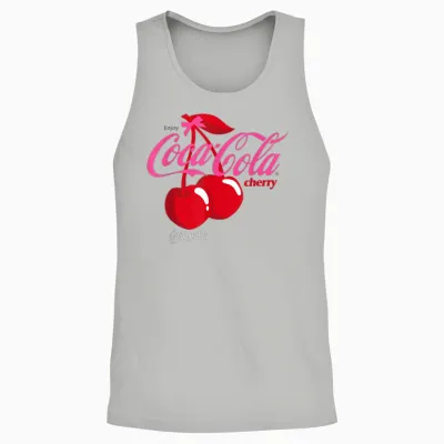 Enjoy Coca Cola Cherry Cola Outrageous! T-Shirt, Gray Unisex Tank Top - Ash