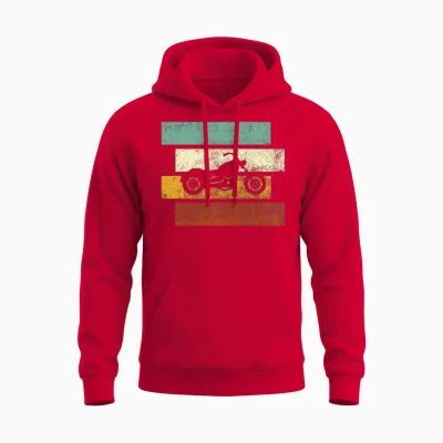 Motorcycle Retro Unisex Hoodie - Red