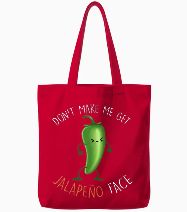 Jalapeno Face Tote Bags in Red