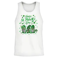 Happy St Patric Day Gnomes Saint Paddys Pattys Unisex Tank Top - White – 2