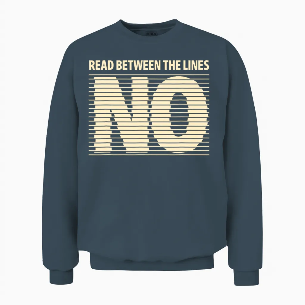 Read Between the Lines - Hidden Message Design Unisex Sweatshirt in Dark Heather
