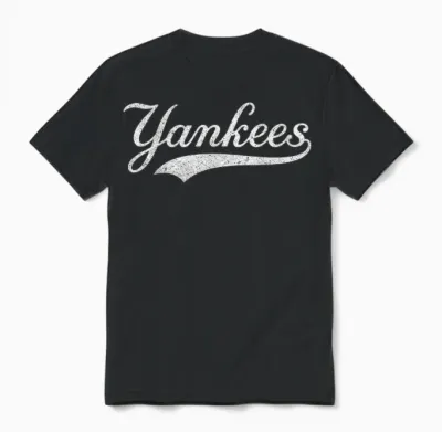 Yankees Vintage Design Retro Style Graphic Men Women Kid Unisex T-Shirt - Black