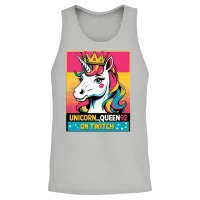 Retro Comic Unicorn Queen92 Twitch Unisex Tank Top - Ash – 2