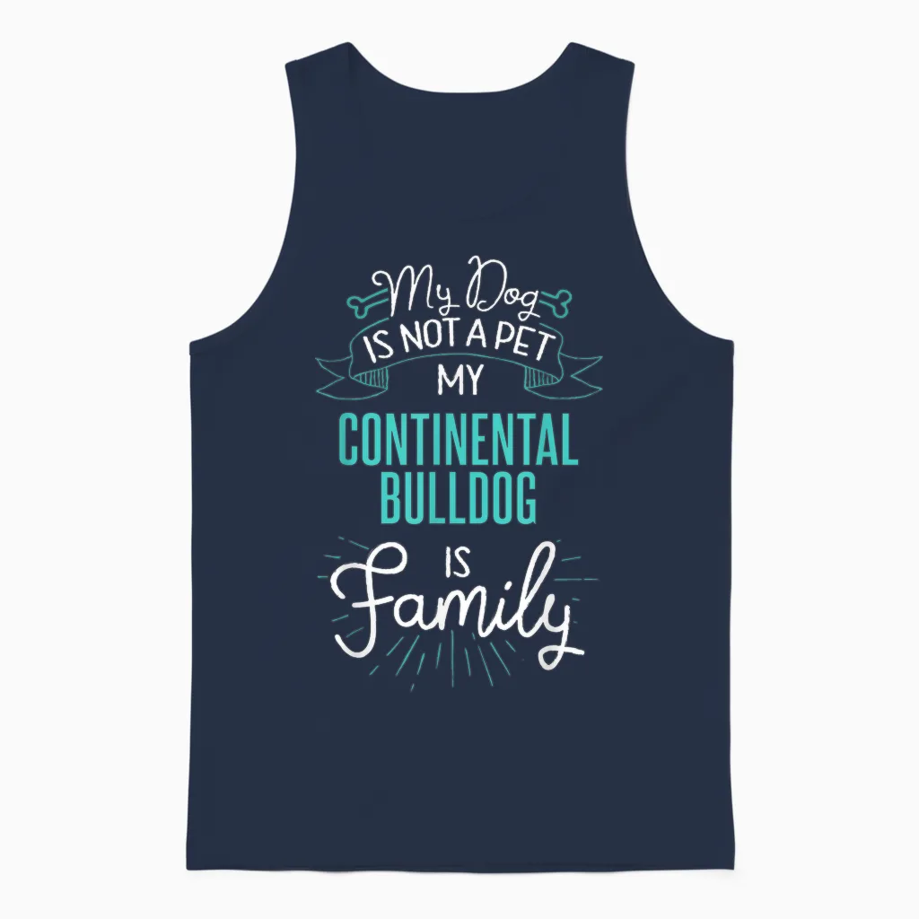Niedliches Continental-Bulldogge-Design, Familien-Hund, Geschenk Unisex Tank Top in Navy