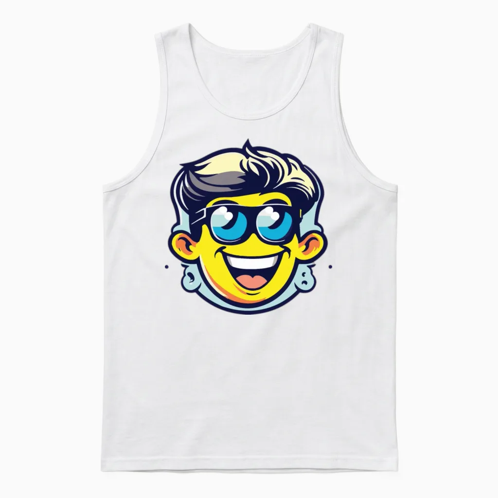 Cartoon Funny Men Unisex Tank Top in White