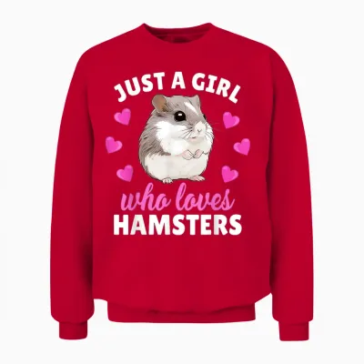 Just a Girl Who Loves Hamster Cute Zwerghamster Haustierbesitzer Unisex Sweatshirt - Red