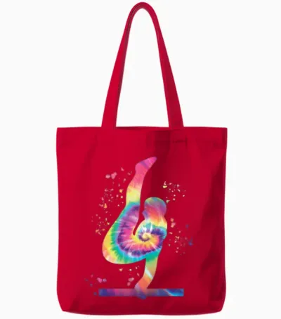 Gymnast Parallel Bar Artistic Gymnastics Tote Bags - Red