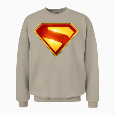 Superman (2025) Modern S-Shield Shiny Chest Emblem Unisex Sweatshirt - Sand