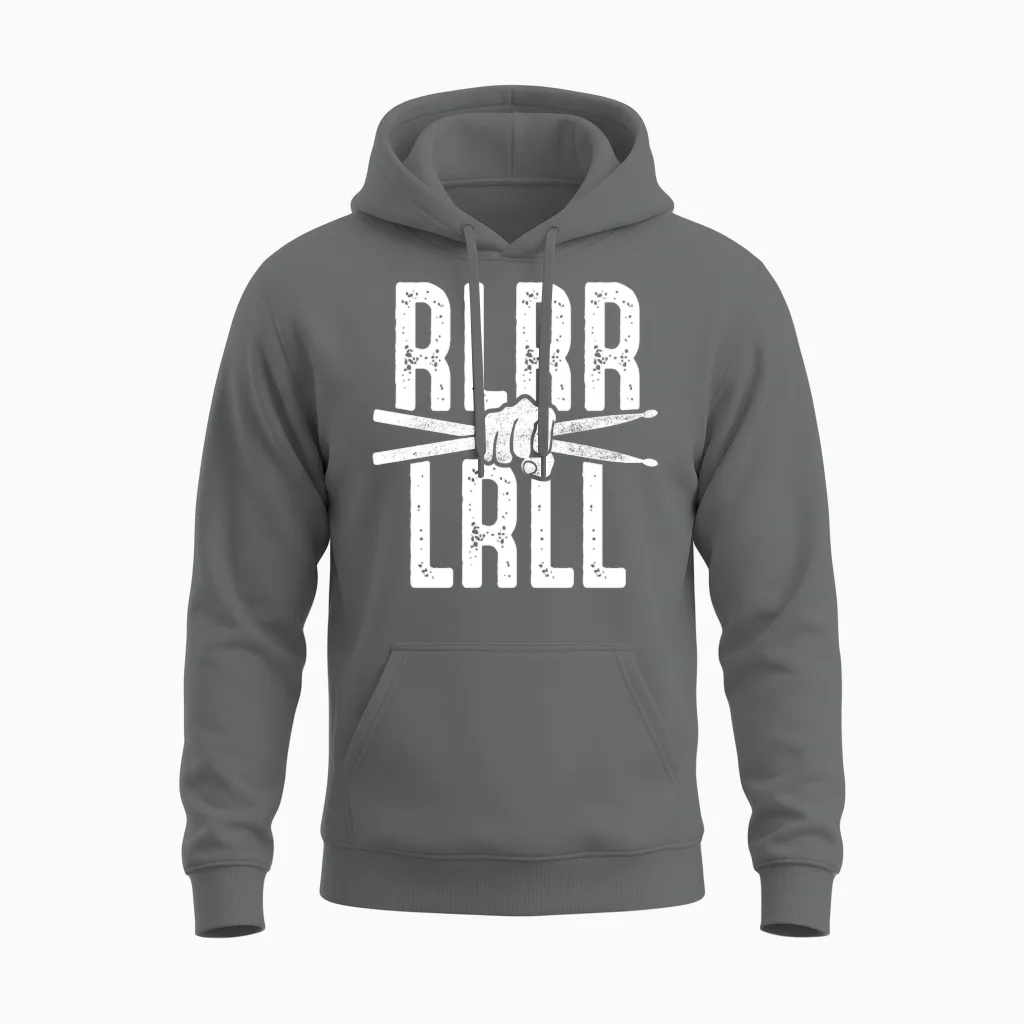 Rudimento Rlrr Lrll Drummer Paradiddle Rock Music Unisex Hoodie in Graphite Heather