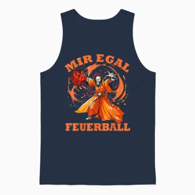 Rollenspiel Designs Lustig Hoch 5 - Magier Wirft Feuerball - Mir Egal Feuerball Zauberer T-Shirt (schwarz, S, Halbarm, Unisex-Jugendliche) Unisex Tank Top - Navy