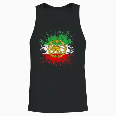 Iran Lion Sun Flag Iran Persian Shir O Khorshid Unisex Tank Top - Black
