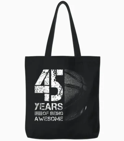 45e Anniversaire Homme Basketteur Basket-Ball 45 Ans Tote Bags - Black