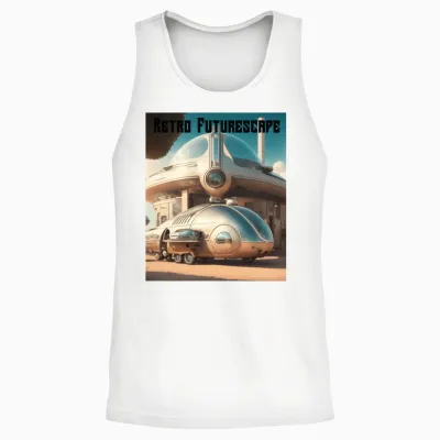 Retro Futurescape Unisex Tank Top - White