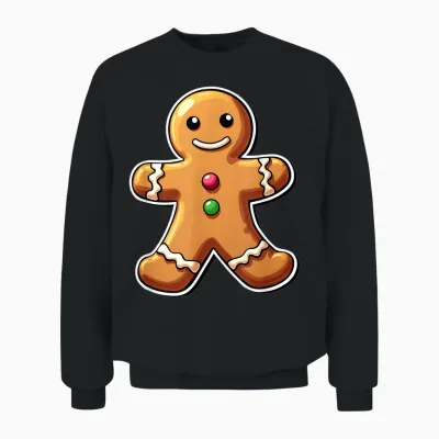 Gingerbread Christmas Women Kids Toddler Men Man Boys Unisex Sweatshirt - Black