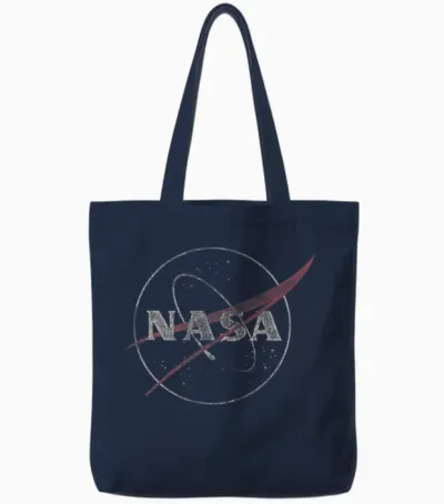 Nasa Retro Distressed Bug Logo Space Exploration Science Tote Bags - Navy