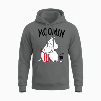Moomin Moominmamma Moomintroll Hugging T-Shirt, White Unisex Hoodie - Graphite Heather