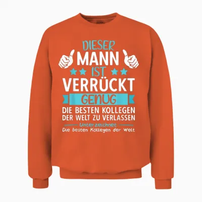Men's Farewell Colleague Job Change Pension & New Job, Retirement T-Shirt, Black Unisex Sweatshirt - Orange