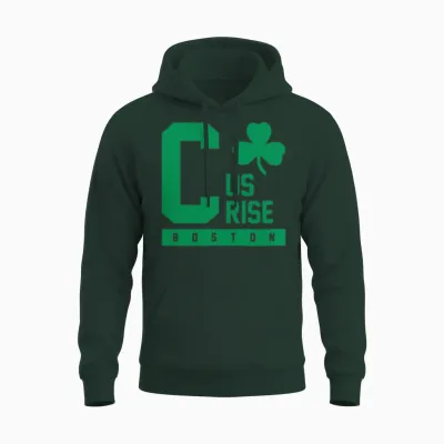C Us Rise Boston Clover Basketball Fan Unisex Hoodie - Forest