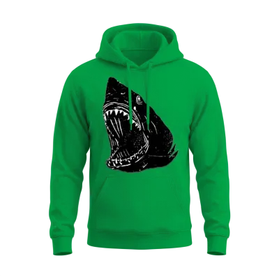 Scary Shark Unisex Hoodie - Irish Green