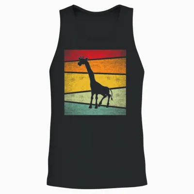 Giraffe Retro Unisex Tank Top - Black