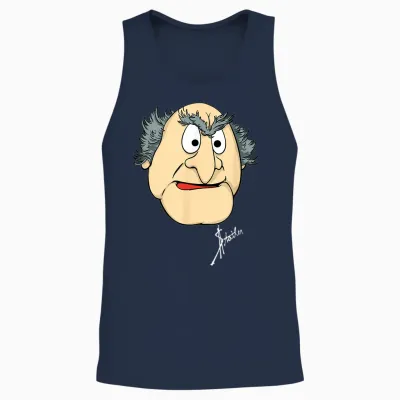 Disney the Muppets Statler Big Face Unisex Tank Top - Navy