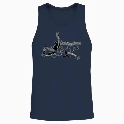 Music Instruments Unisex Tank Top - Navy