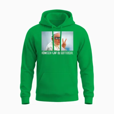 Fünf Bier Römisch Fünf Du Gottloser Lustiges Papst Unisex Hoodie - Irish Green