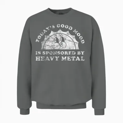 Funny Cute Vintage Retro Heavy Metal or Heavy Metal Unisex Sweatshirt - Graphite Heather