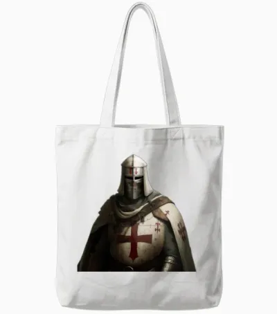 Knight Templar Tote Bags - White