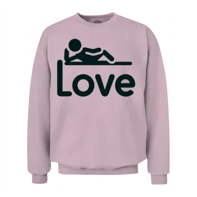 3d Love Typography with Creative Design Unisex Sweatshirt - Light Pink