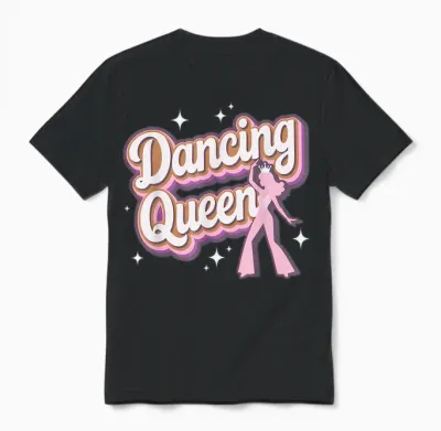 Retro 70er Jahre Disco Era Dancing Queen Unisex T-Shirt - Black