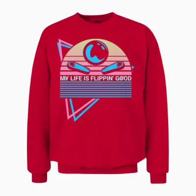 Pinball Machine Retro Unisex Sweatshirt - Red