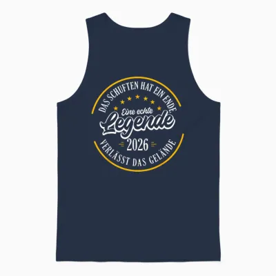 Retirement 2026 a Real Legend Leaves the Terrain T-Shirt, Black Unisex Tank Top - Navy