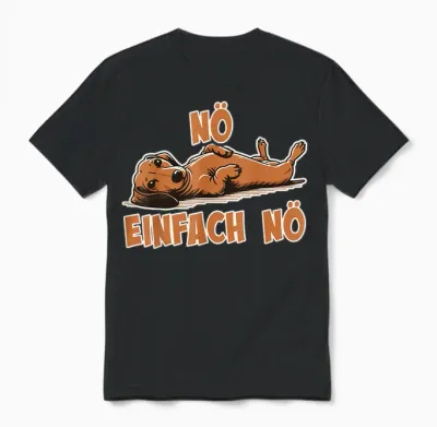 Nö Teckel Funny Cool Saying for Girls & Boys Dachshund T-Shirt, Black Unisex T-Shirt - Black