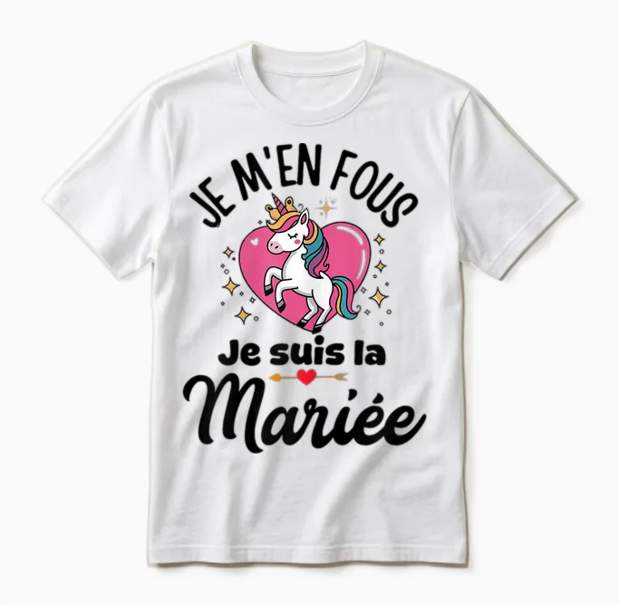 Future Bride Idea Evjf Costume Girl Unicorn T-Shirt, Black, S Unisex T-Shirt in White