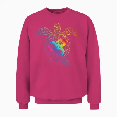 Meeresschildkröte Mandala Schildkröte Tropisches Hawaii Unisex Sweatshirt - Heliconia
