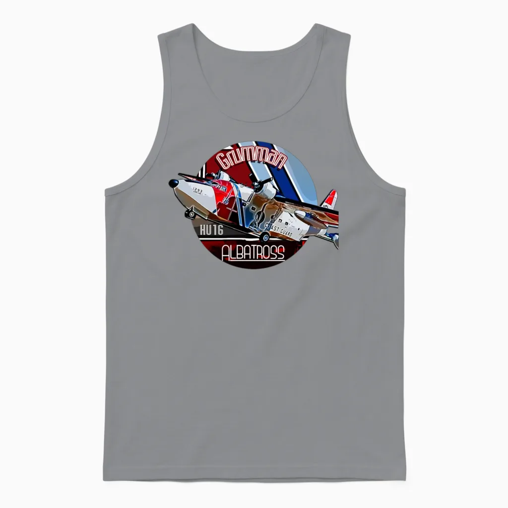 Grumman Hu-16 Albatross Coast Guard Aircraft Unisex Tank Top in Sport Grey