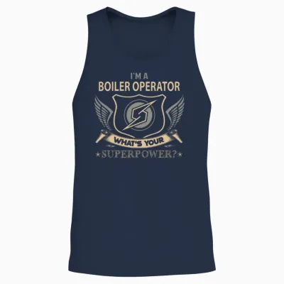 Boiler Operator T Shirt - Superpower Job Gift Item Unisex Tank Top - Navy