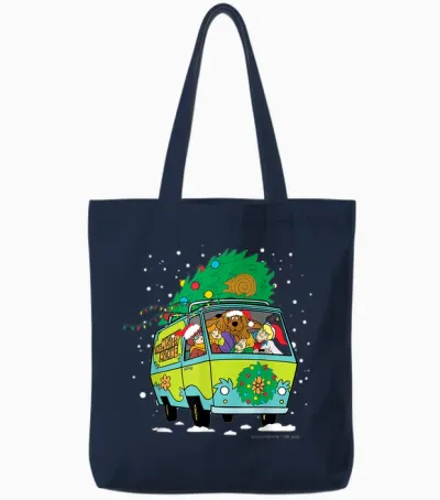 Scooby Doo Christmas Mystery Machine Tote Bags - Navy