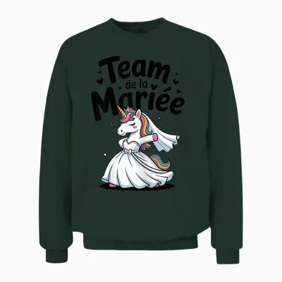 Team Future Bride Evjf Humour Wedding Bride Unicorn Unisex Sweatshirt - Forest