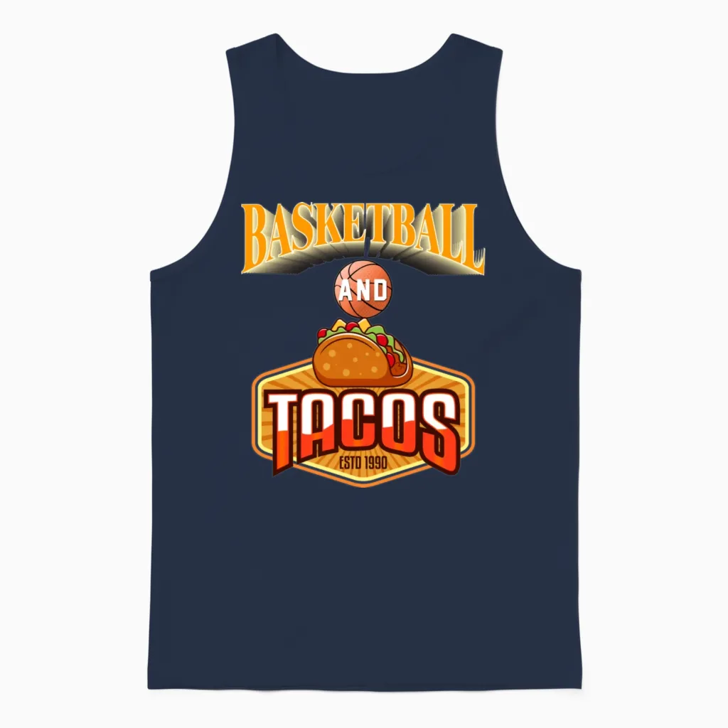 Basketball Fan Retro Unisex Tank Top - Navy