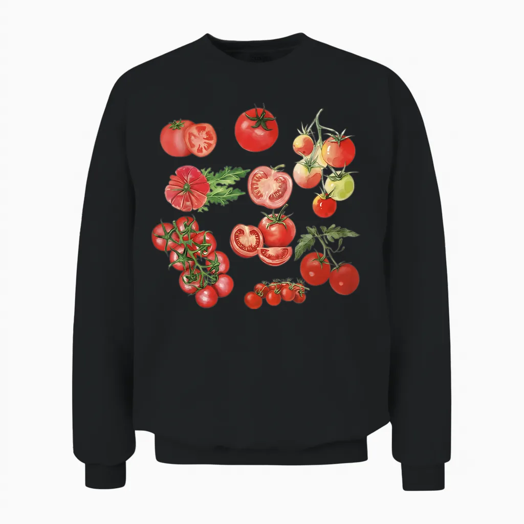 Tomate Saison Jardinage Légumes Fermier Ferme Hommes Femmes Enfant Unisex Sweatshirt in Black