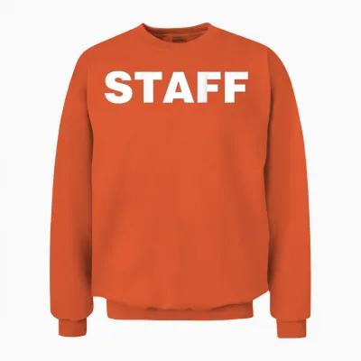 Event Staff T-Shirt Mit Dem Wort Staff Auf Der Rückseite Unisex Sweatshirt - Orange