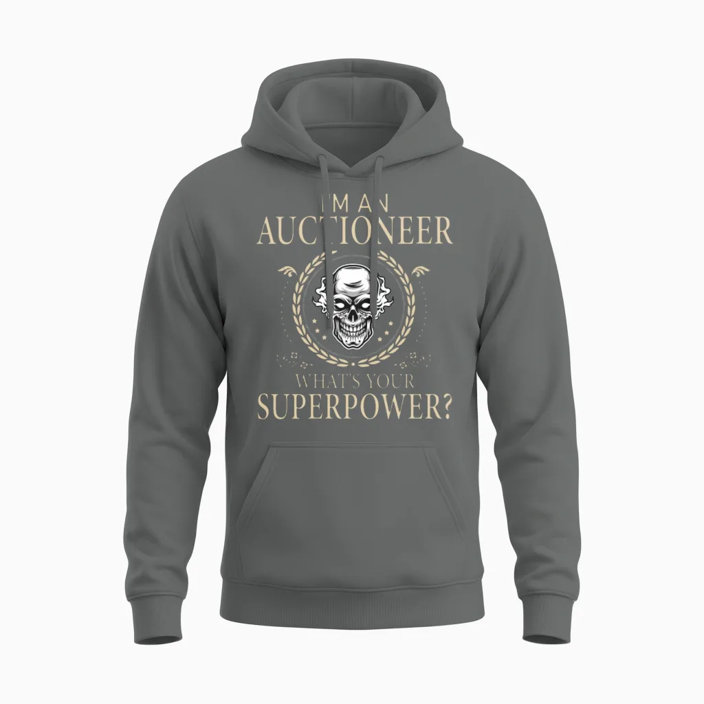 Funny Auctioneer Awesome Unisex Hoodie in Graphite Heather