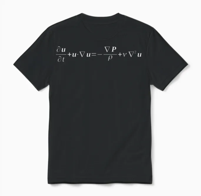 Navier-Stokes-Gleichung Unisex T-Shirt in Black