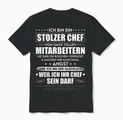 Stolzer Chef Von Ganz Tollen Mitarbeitern T-Shirt, Black Unisex T-Shirt - Black